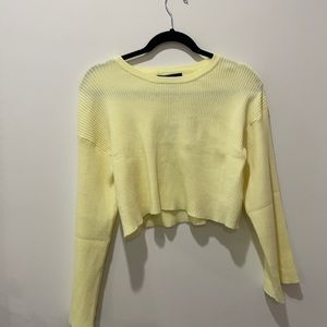 🌻yellow bell sleeve crop sweater